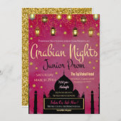 Arabian Nights Theme Junior Prom Uitnodiging (Voorkant / Achterkant)