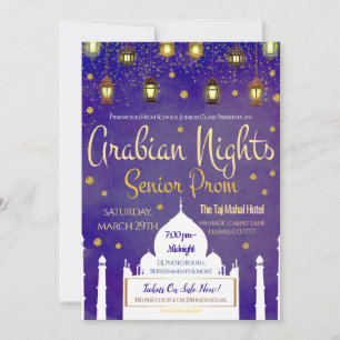 Arabian Nights Theme Senior Prom Uitnodiging