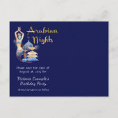 Arabian Nights Verjaardag Save the Date Briefkaart (Achterkant)