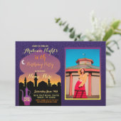 Arabian Nights Verjaardagsfeest Elke Leeftijd Foto Kaart (Staand voorkant)