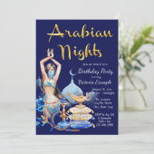 Arabian Nights Verjaardagsfeest Uitnodigingen (Staand voorkant)