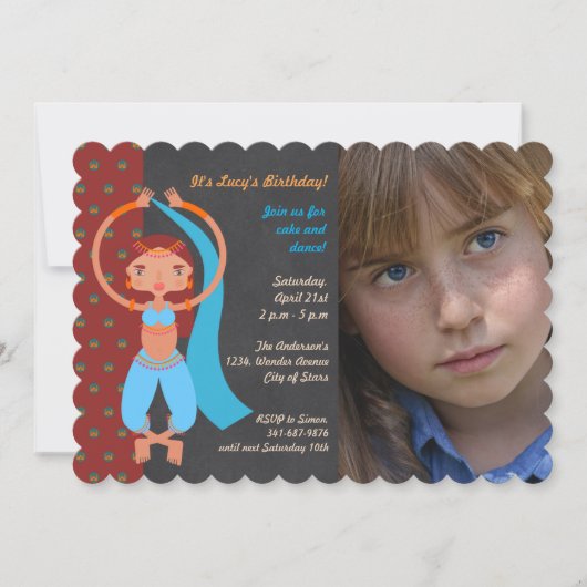 Arabian nights verjaardagsfeest uitnodigingskaart kaart (Voorkant)