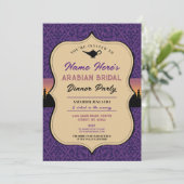 Arabian Nights Vrijgezellenfeest Dinner Party Uitn Kaart (Staand voorkant)