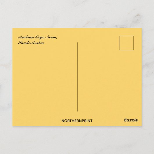 Arabian Oryx Neom Saudi Arabia Briefkaart (Achterkant)
