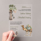 Arabian Palm Desert Camel Muslim Wedding Acryl Uitnodigingen (Insitu (Draagbaar))