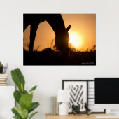 Arabian Silhouette op Sunrise Poster (Thuiskantoor)