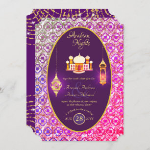 Arabian Wedding Couple Verloving Rehearsal Dinner Kaart