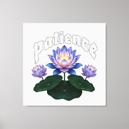 Arabic Calligraphy Sabr Patience - Zen Lotus Flowe Canvas Afdruk