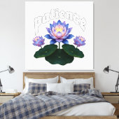 Arabic Calligraphy Sabr Patience - Zen Lotus Flowe Canvas Afdruk (Insitu (Slaapkamer))