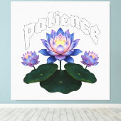 Arabic Calligraphy Sabr Patience - Zen Lotus Flowe Canvas Afdruk (Insitu (Houten vloer))