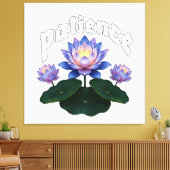 Arabic Calligraphy Sabr Patience - Zen Lotus Flowe Canvas Afdruk (Insitu (Woonkamer))