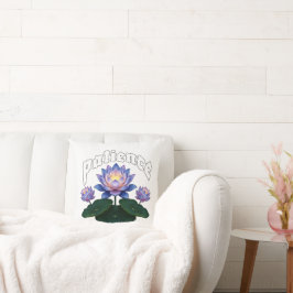 Arabic Calligraphy Sabr Patience - Zen Lotus Flowe Kussen