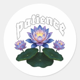 Arabic Calligraphy Sabr Patience - Zen Lotus Flowe Ronde Sticker