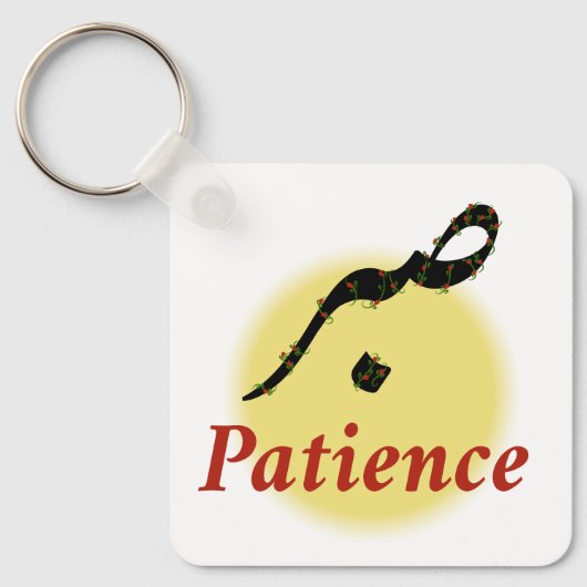 Arabic Calligraphy Sabr Patience - Zen Lotus Flowe Sleutelhanger (Voorkant)