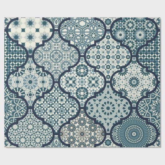Arabic decorative azulejos tiles patchwork islamic cadeaupapier (Vlak)