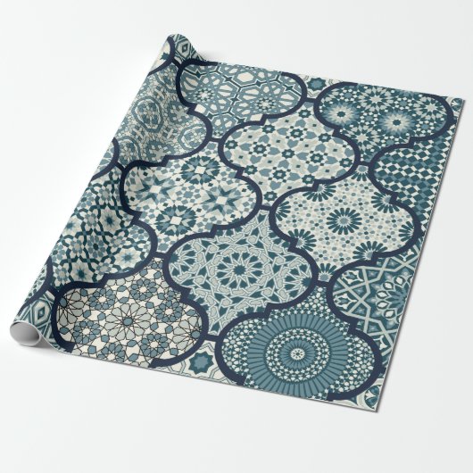 Arabic decorative azulejos tiles patchwork islamic cadeaupapier (Uitgerold)