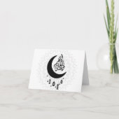 Arabic Diwani Calligraphy, Crescent Moon & Lantern Bedankkaart (Voorkant)