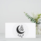 Arabic Diwani Calligraphy, Crescent Moon & Lantern Feestdagenkaart (Staand voorkant)