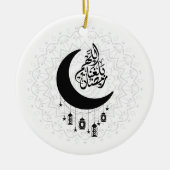 Arabic Diwani Calligraphy, Crescent Moon & Lantern Keramisch Ornament (Voorkant)