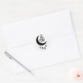 Arabic Diwani Calligraphy, Crescent Moon & Lantern Ronde Sticker (Envelop)