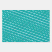 Arabic Eid Mubarak Cute Blauwgroen Star Pattern Qu Inpakpapier Vel (Voorkant)