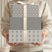 Arabic Eid Mubarak Cute Gray Star Pattern Quote Inpakpapier Vel