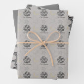 Arabic Eid Mubarak Cute Gray Star Pattern Quote Inpakpapier Vel (In situ)