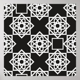 Arabic geometric pattern. Art Decor. Islam. Flower Poster