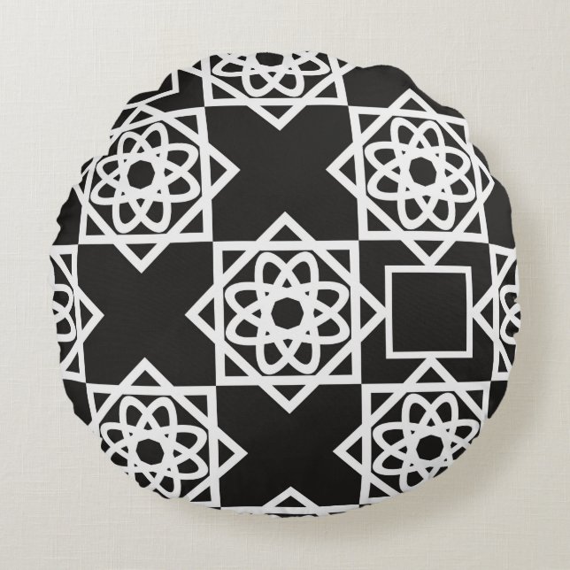 Arabic geometric pattern. Art Decor. Islam. Flower Rond Kussen (Voorkant)
