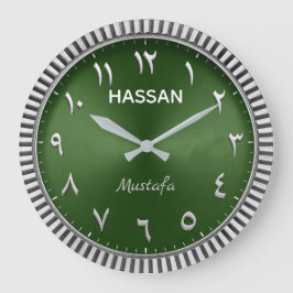 Arabic Numeral Modern Islamic Luxury Emerald Green Grote Klok