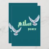 Arabic Peace "Salaam" Typography with White Doves Kaart (Voorkant / Achterkant)