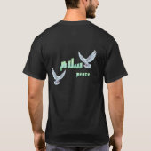 Arabic Peace "Salaam" Typography with White Doves  T-shirt (Achterkant)