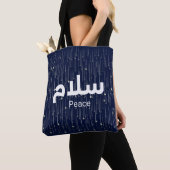 Arabic "Salaam" Peace with Golden Falling Stars Tote Bag (Dichtbij)