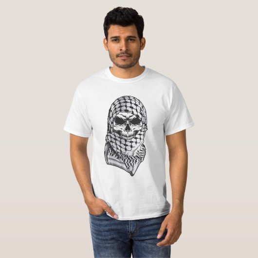 Arabic Shemagh Kufiya Skull T-shirt (Voorkant volledig)