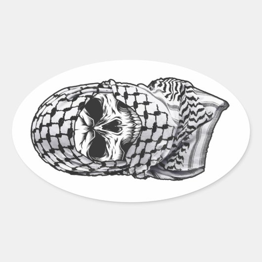 Arabic Skull Kufiya Shemagh Sticker (Voorkant)