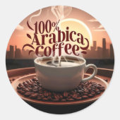 Arabica Coffee Lover Ronde Sticker (Voorkant)
