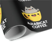 Arabicat Coffee Funny Arabica Cat Pun Dark BG Cadeaupapier (Rol Hoek)