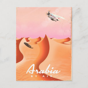 Arabië door een luchtreisposter briefkaart