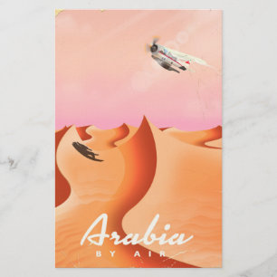 Arabië door een luchtreisposter briefpapier