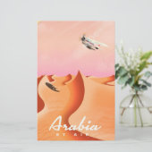 Arabië door een luchtreisposter briefpapier (Staand voorkant)