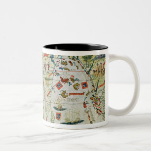 Arabië en India, van de Miller Atlas, c.1519 Tweekleurige Koffiemok