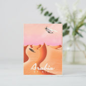 Arabië Per vliegtuig reisposter Briefkaart (Staand voorkant)