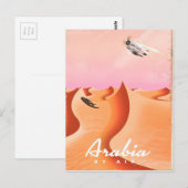 Arabië Per vliegtuig reisposter Briefkaart (Voorkant / Achterkant)