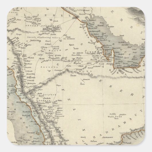 Arabië Vierkante Sticker (Voorkant)