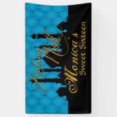 Arabiër Nights Thleed, blauw Spandoek (Verticaal)