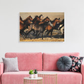 Arabieren die in de woestijn lopen canvas afdruk (Insitu (Woonkamer))