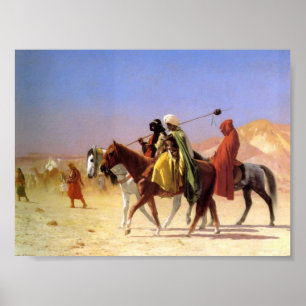 Arabieren kruipen de woestijn door Gerome Canvas P Poster