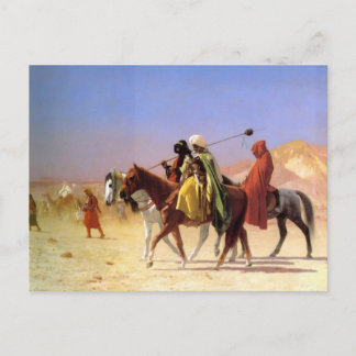 Arabieren kruipen de woestijn door het Briefkaart