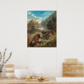 Arabieren Skirmishing - Eugène Boudin Fine Art Poster (Keuken)