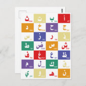 Arabisch alfabet Letters voor kinderen Poster Briefkaart (Voorkant / Achterkant)